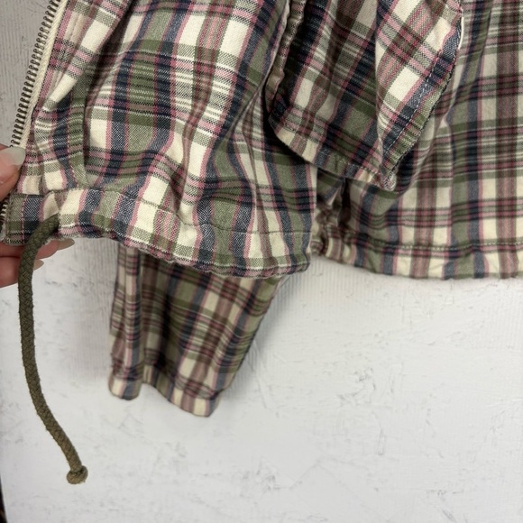 VTG DCC Plaid Zip-Up Hoodie 100% Cotton W/ Drawstring Hood and Waistband M - Picture 9 of 9
